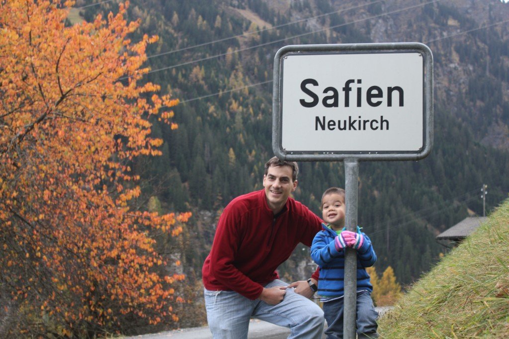 Sign at village entrance to Safien