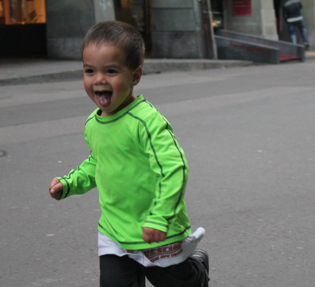 Lukas running through Bern