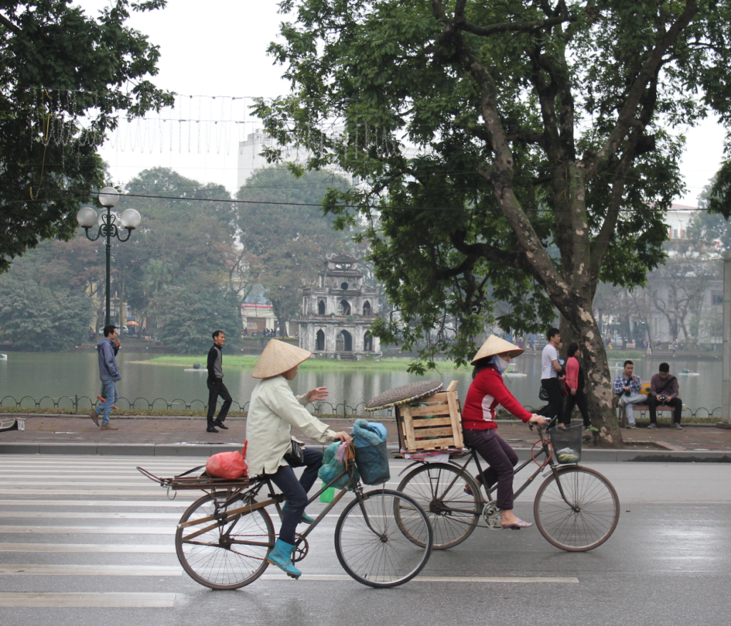 Thap Rua in the middle of the lake.