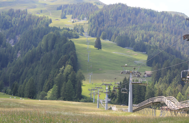 Blick auf die Rodelbahn von Churwalden